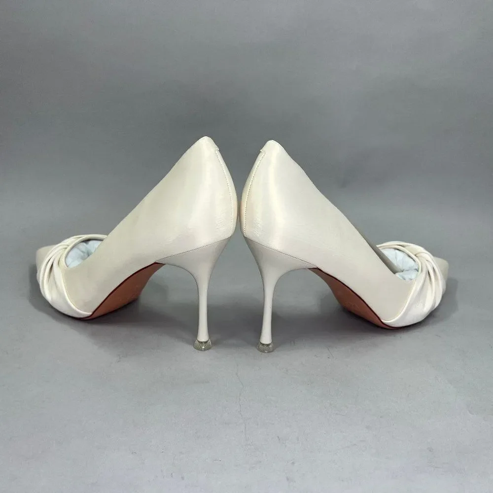 ZBY Women's Size 8.5 Off White Twist Knot Heels!‎